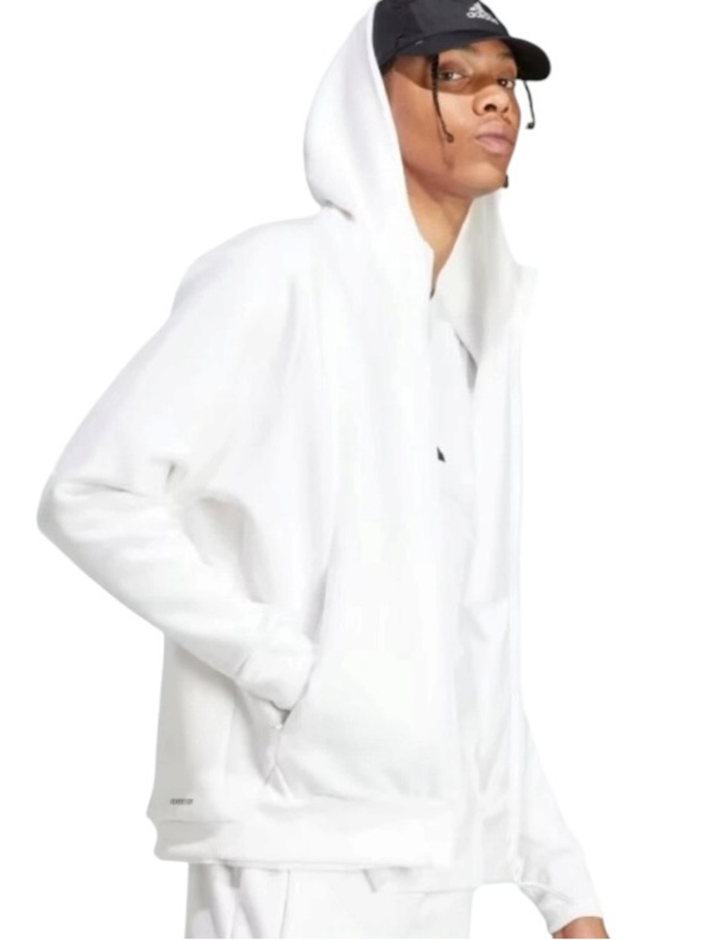 NWT Adidas Men's Z.N.E. Woven Full-Zip Track Jacket White Contrasting Black Logo